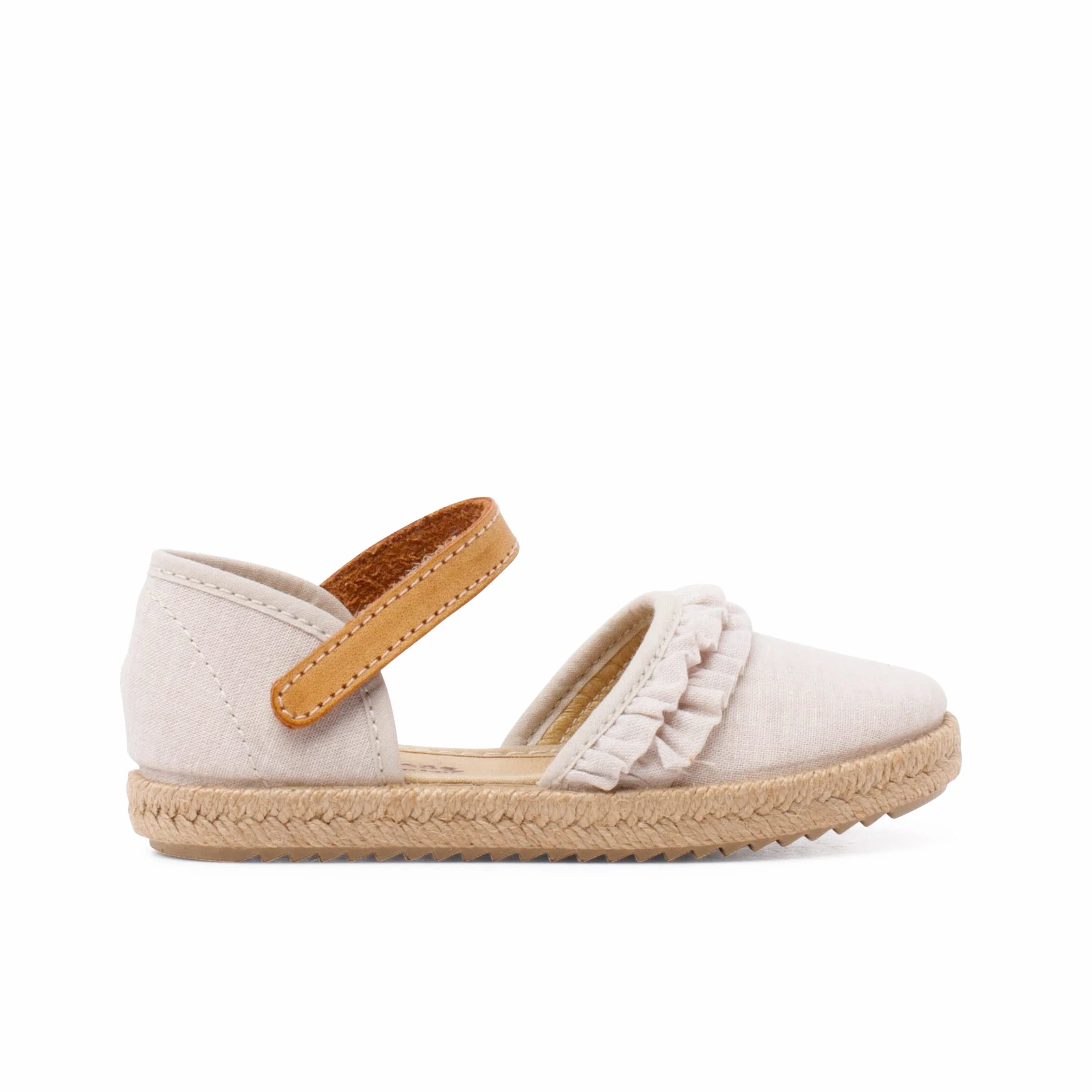Pisamonas Espadrillas da Bambina con Balza E Cinturino in Pelle Aderente