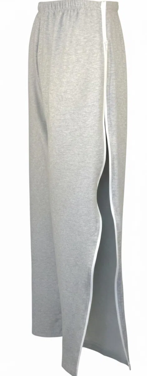 Pantaloni Tuta con Aperture Laterali in Felpa Leggera per Riabilitazione