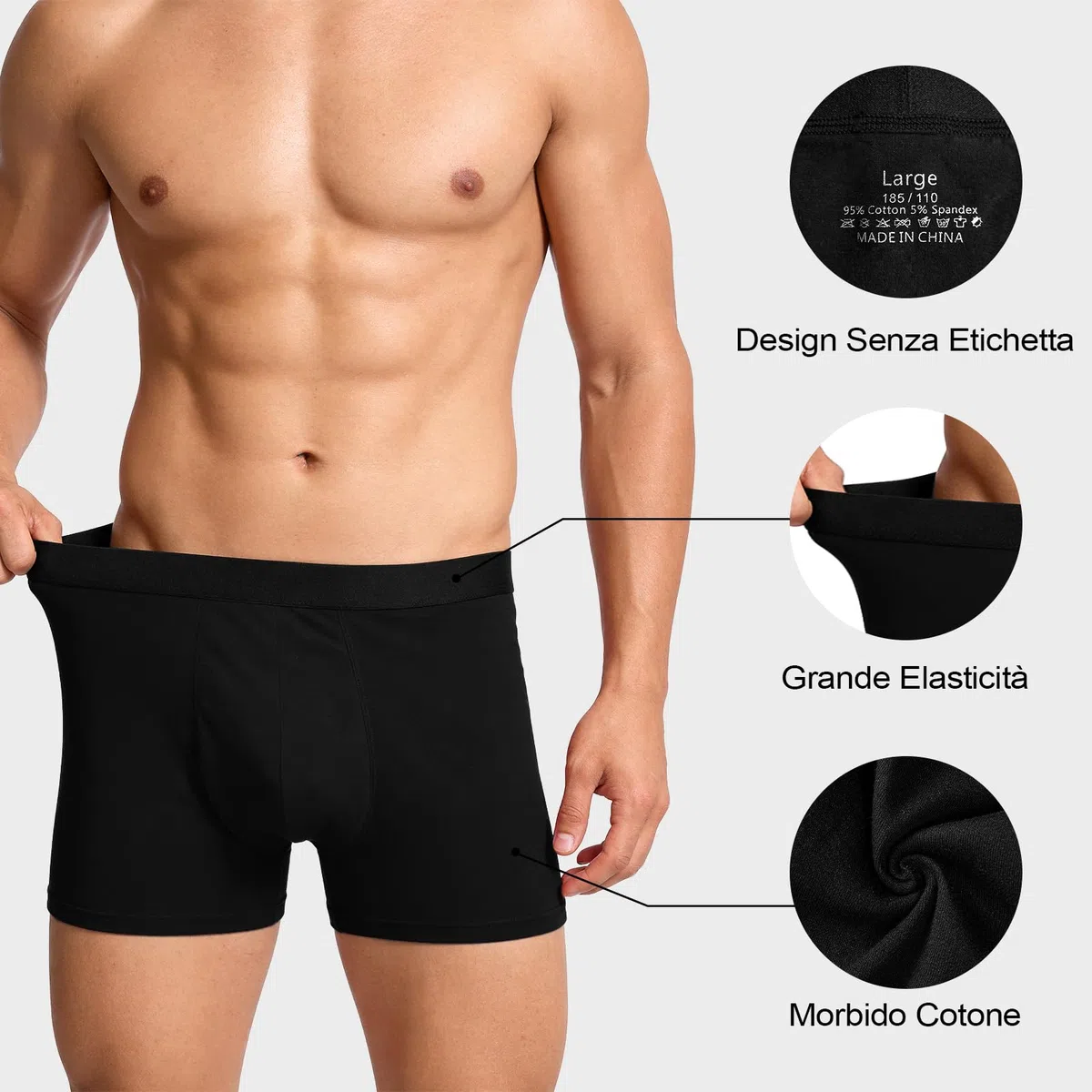 LOFIR Mutande Incontinenza Uomo Cotone: Boxer Assorbenti Intimo Anti-Perdite Lavabili e Riutilizzabili Antiperdita 150 ml per Anziani