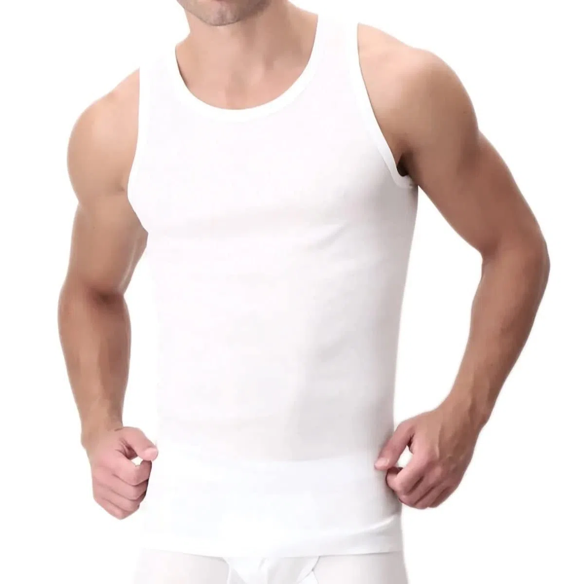PEROFIL Set di 3 Canottiere Spalla Larga 100% Filoscozia Uomo Intimo