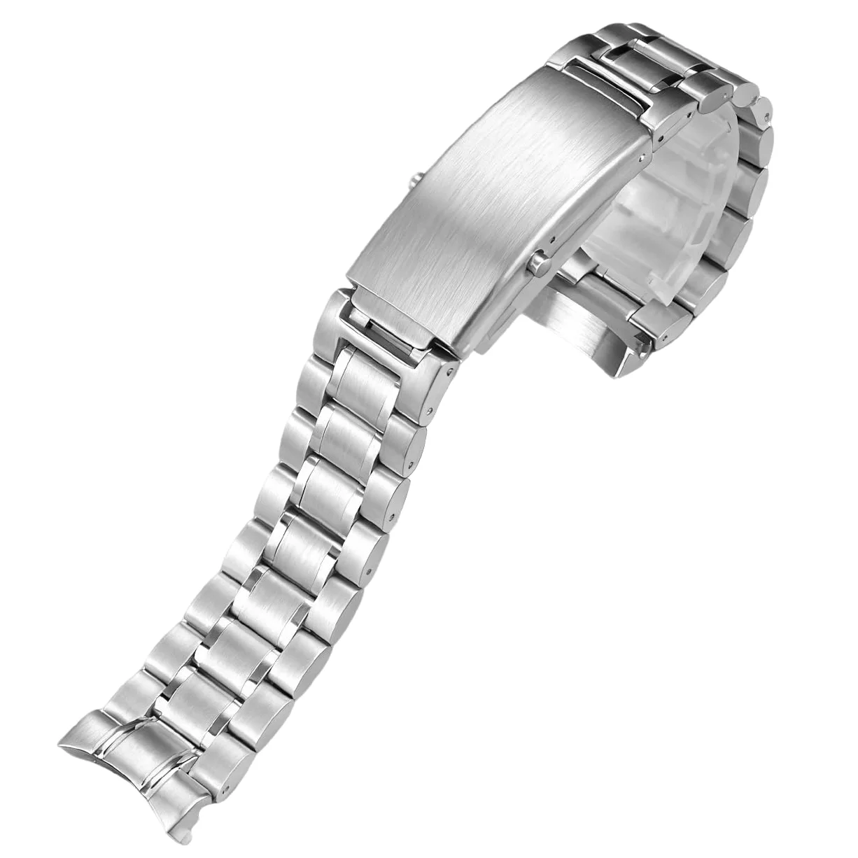 Cinturino di ricambio per OMEGA SEAMASTER300 SPEEDMASTER DE VILLE in acciaio inox (argento, cinque baht, 18 mm)