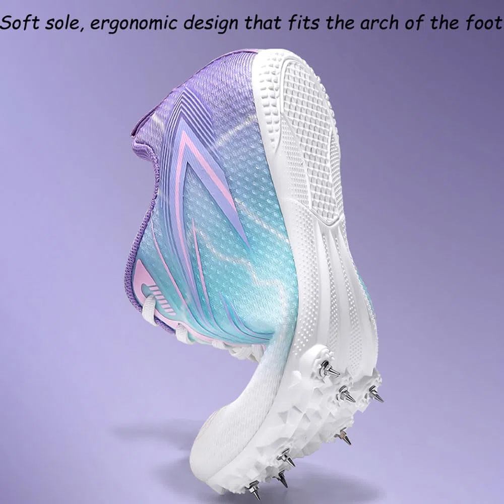 Scarpe da Atletica Leggera da Donna e da Ragazza, Scarpe da Ginnastica da Corsa con 7 Chiodi Rimovibili, Scarpe da Salto Traspiranti e Leggere, Scarpe da Corsa Sprint Professionali, 35-41 EUU