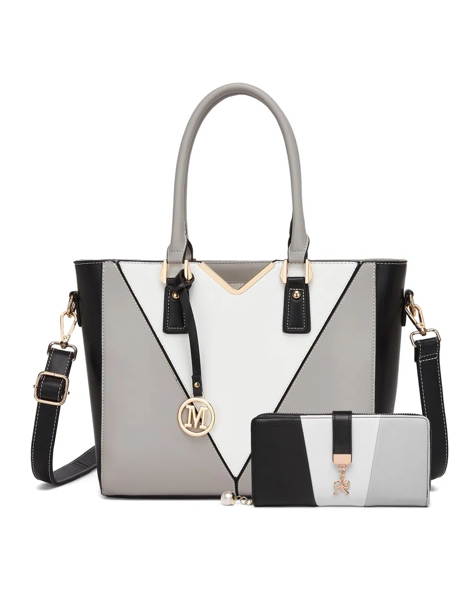Miss Lulu Borsa Tote Donna Grande, Borse Media Firmate PU Pelle Tracolla a Forma di V, Ampia e Pratica per Viaggio, Università e Lavoro Nero