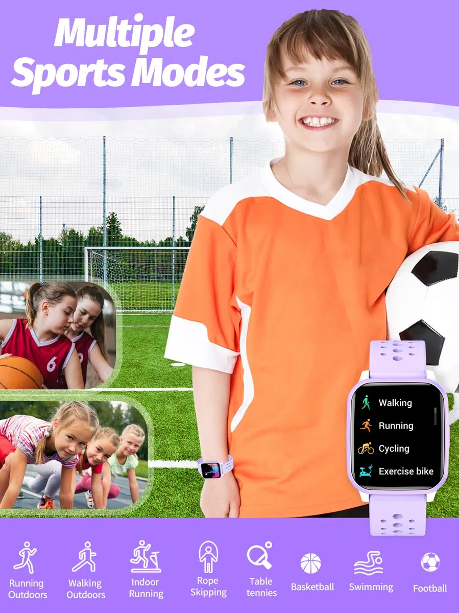 Butele Bambini Smart Watch,Smart Watch per Bambini Watch Regali per 4-16 anni con modalità Sleep Multiple Modalità Sportive Pedometro Regalo di Compleanno per Ragazzi Ragazze
