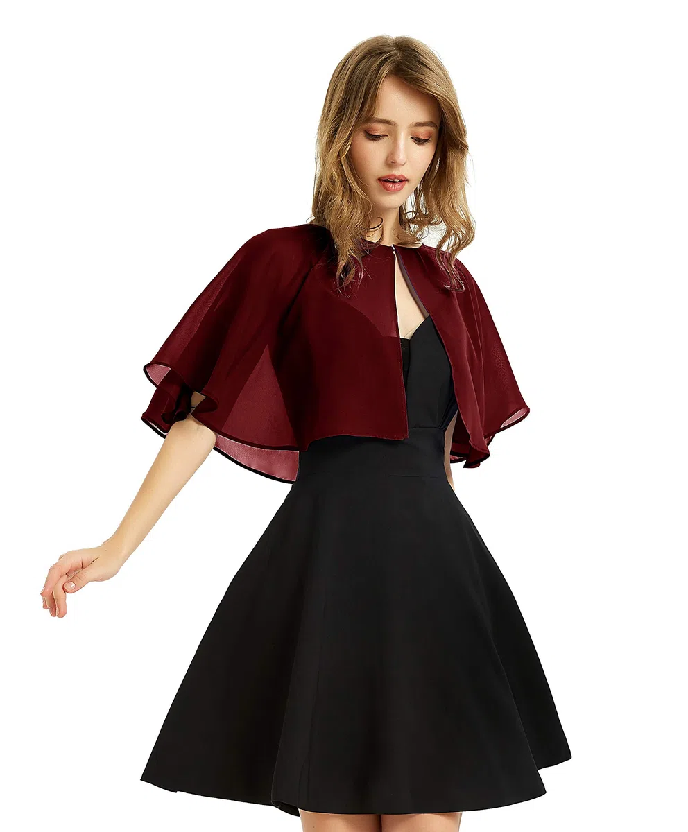 Scialle da donna in morbido chiffon, coprispalle per abito da sera, matrimonio, bolero
