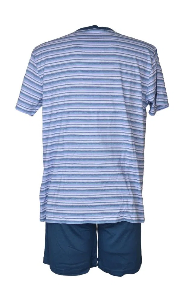 RAGNO Pigiama Uomo Corto Maglia Mezza Manica Aperto Davanti in Maglina di Cotone Articolo U888N0