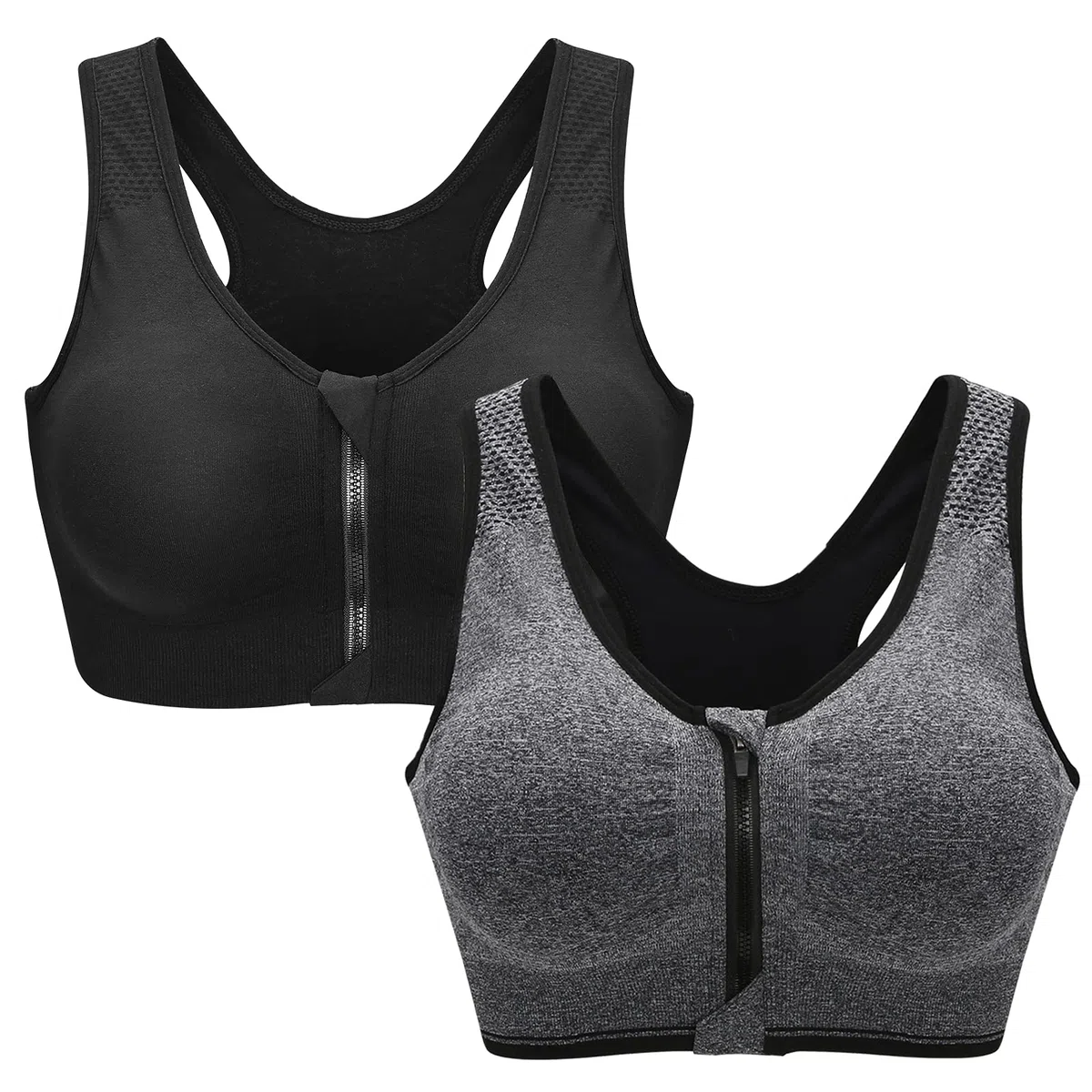 Zoerea Reggiseno Sportivo Senza Ferretto da Donna con Cerniera Frontale e Pastiglie Rimovibili per Ginnastica Corsa Yoga