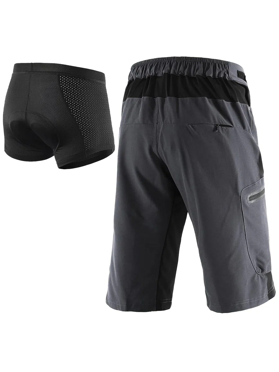ARSUXEO Pantaloncini da Ciclismo da Uomo dalla vestibilità Ampia MTB Pantaloni Sportivi Outdoor idrorepellenti con 7 Tasche 1202