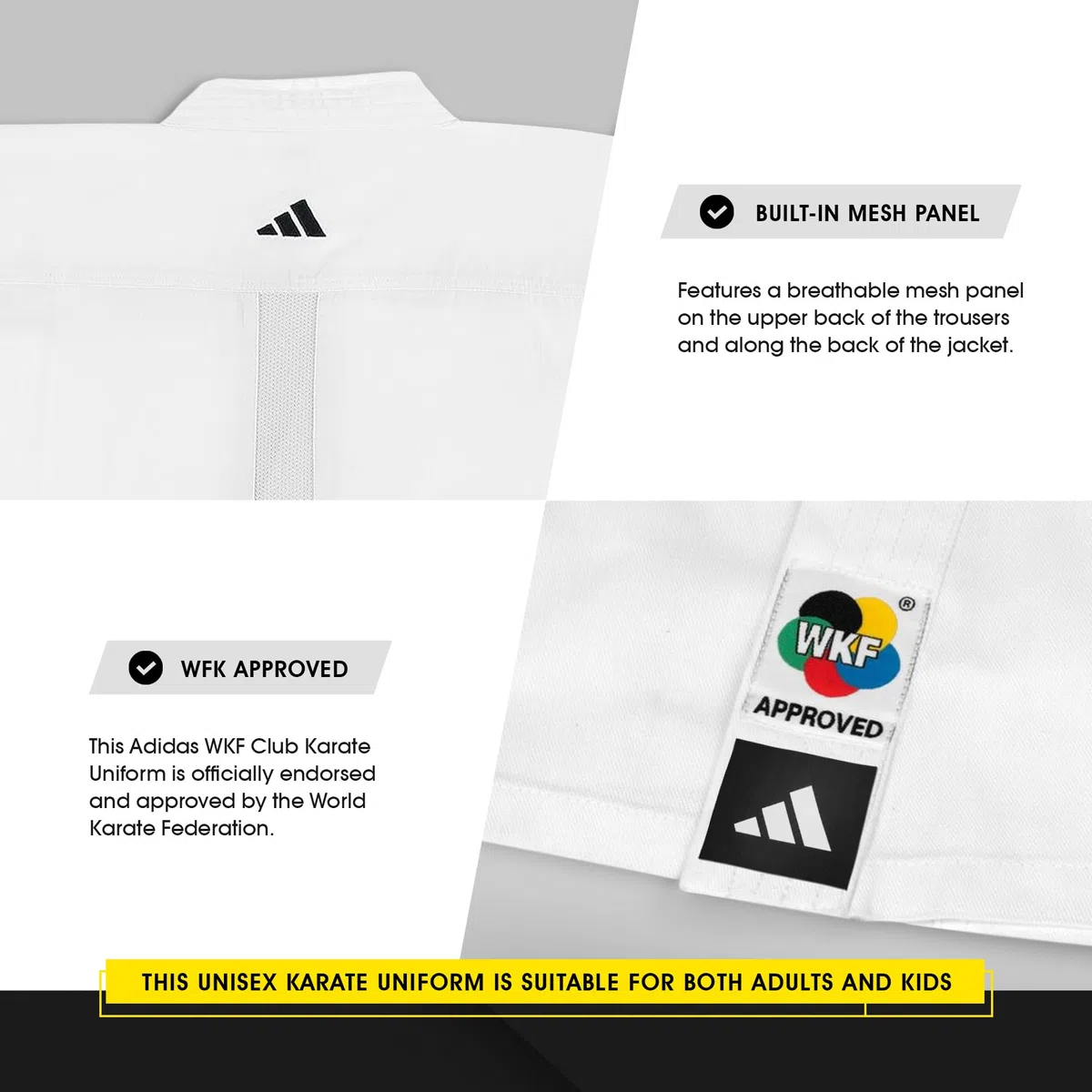 Adidas Adidas Wkf Club Karate Uniform - 8 Oz Arti Marziali Student Gi Adidas WKF Club Karate Uniform - 8 oz Arti Marziali Student Gi Uomo