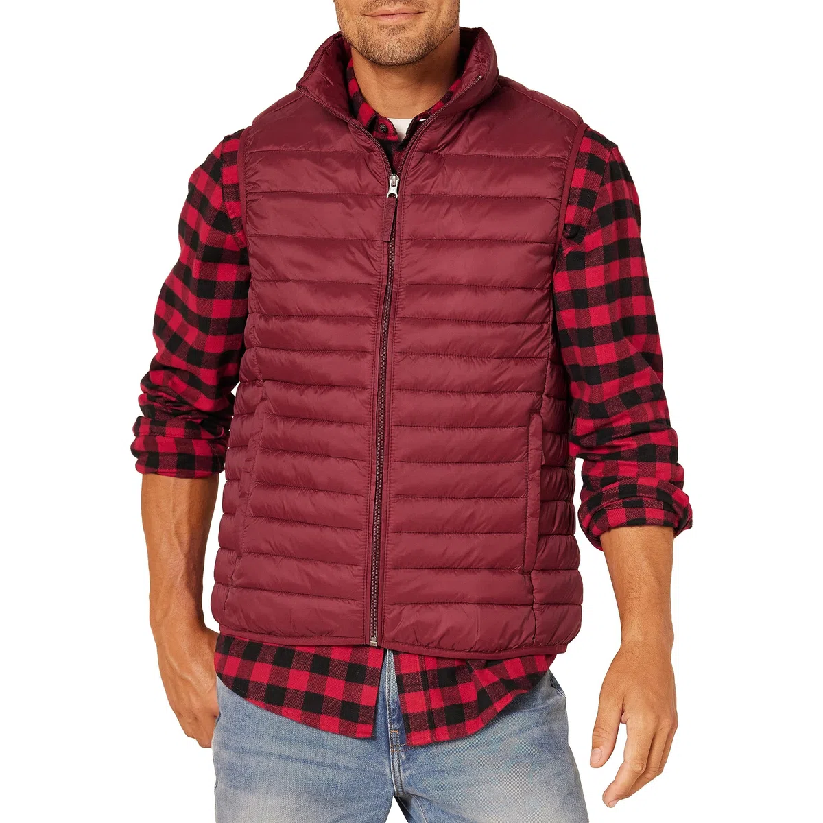 Amazon Essentials Uomo Piumino Smanicato Ripiegabile Impermeabile Leggero