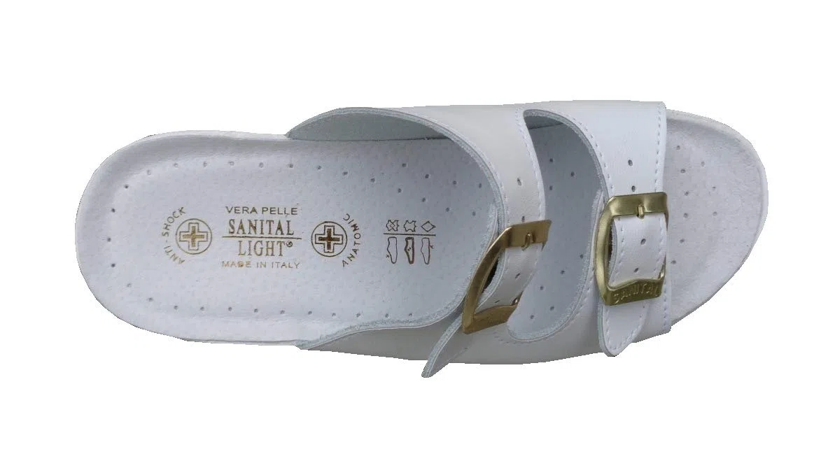 Sanital Light - 1371 - Ciabatta Leggera e Comoda | Suola Leggera con Sottopiede Anti-Shock | Tomaia in Pelle | Ideale per Comfort del Piede | Ciabatte da Casa e Sanitarie - 100% Fatto in Italia