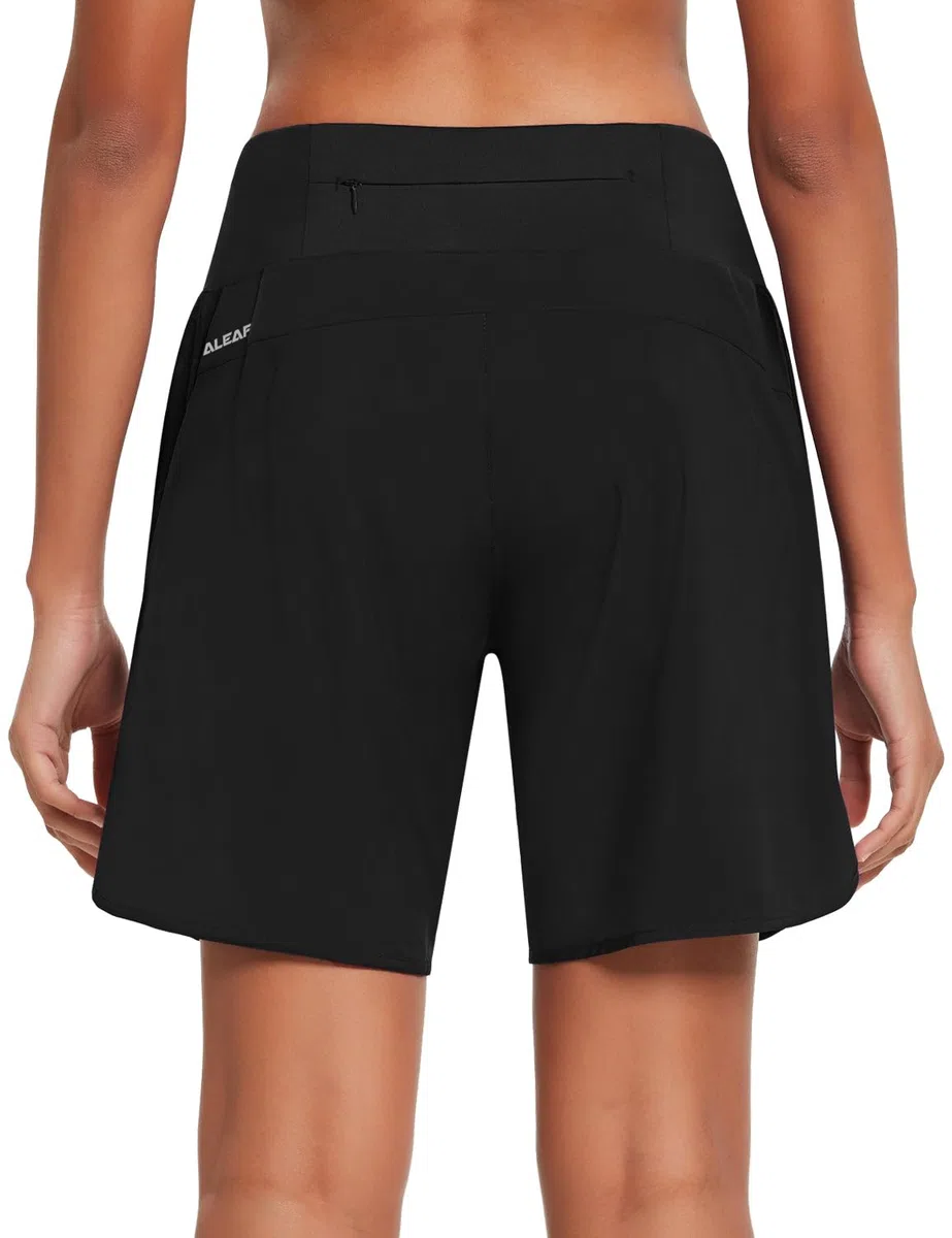 baleaf Pantaloncini da Corsa Vita Alta Pantaloncini Sportivi Donna con Slip Interni Tasca Posteriore Cerniera
