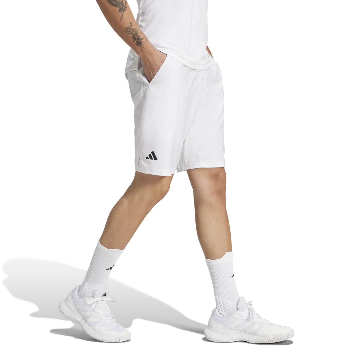 adidas Uomo Club Tennis Climacool 3-Stripes Shorts, White, XXL