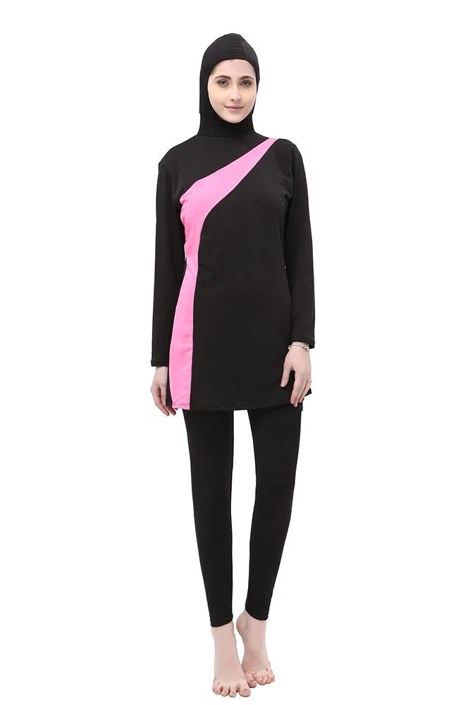 Donne Elegante Musulmano 2 Pezzi Costumi da Bagno Islamiche Hijab Burkini Modesto Swimsuit Beachwear