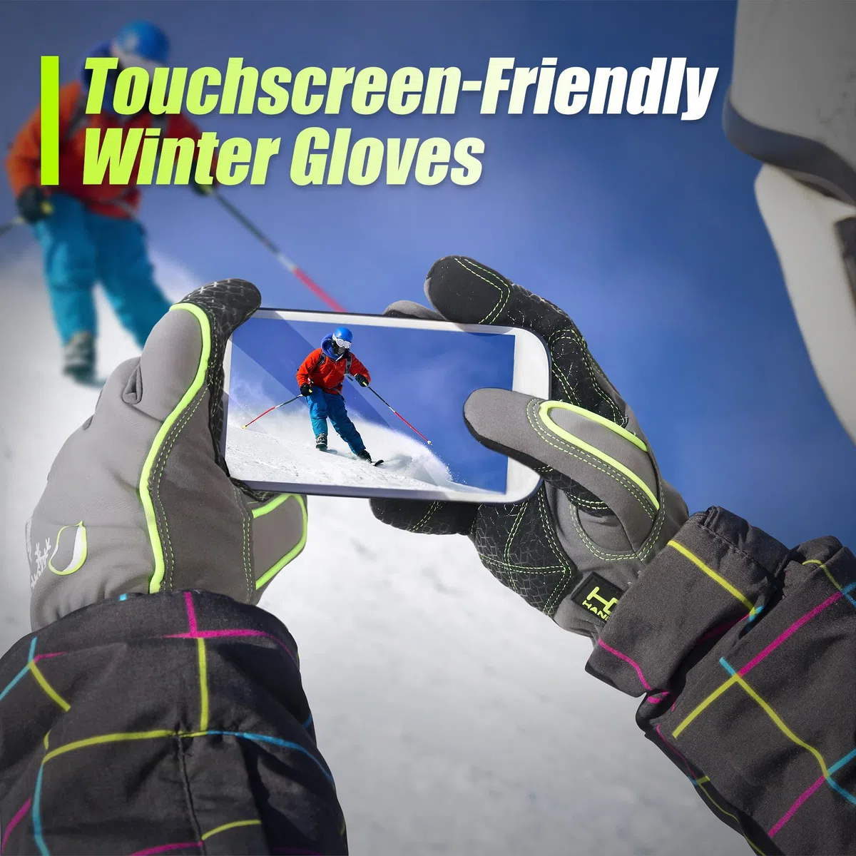 HANDLANDY Guanti da lavoro isolati impermeabili, guanti termici invernali per uomo donna touch screen, guanti caldi da sci snowboard freddo..