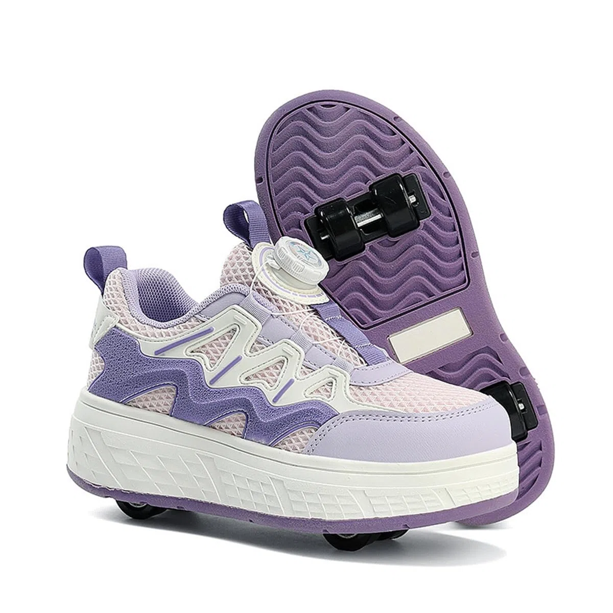 Mateju Scarpe con Rotelle Bambini Ragazza e Ragazzo, Scarpe da Skateboard Sportive all'aperto Traspirante 2 in 1 con 4 Ruote Rimovibili, Scarpe da Ginnastica Adolescente con Ruote