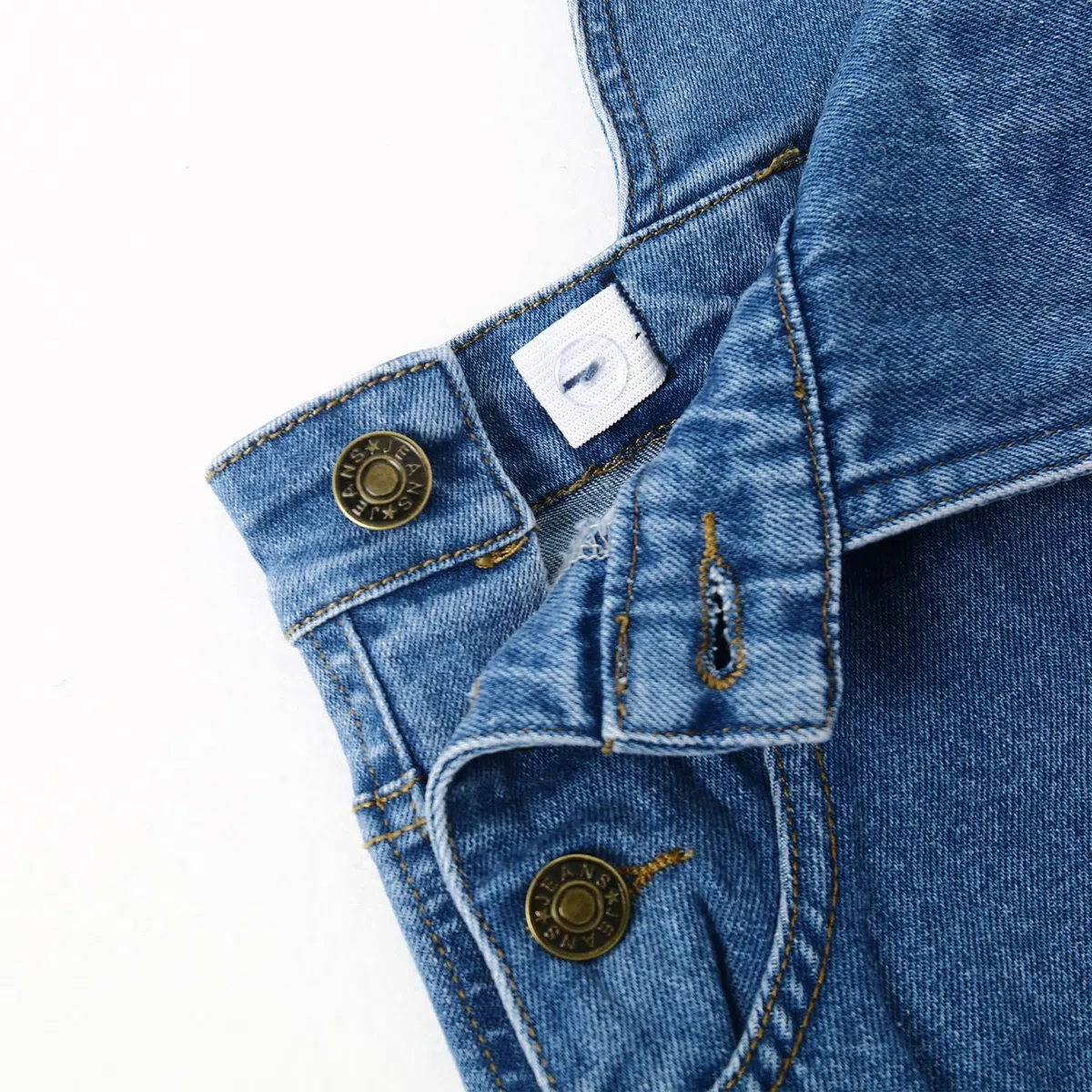 KIDSCOOL SPACE Salopette di jeans per bambina, abbigliamento da lavoro in jeans strappati da bambino grande