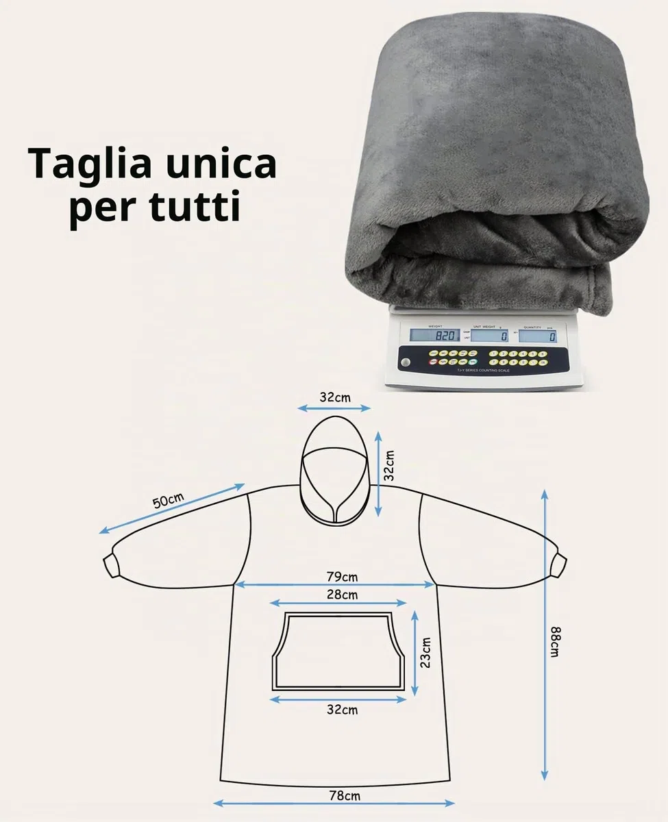 Sendowtek Felpa Coperta con Cappuccio per Le Donne Coperta Indossabile di Dimensioni Unificate Super Morbido Caldo con Tasca Gigante Coperta Ponticello Adatto per Adulti Donne Uomini