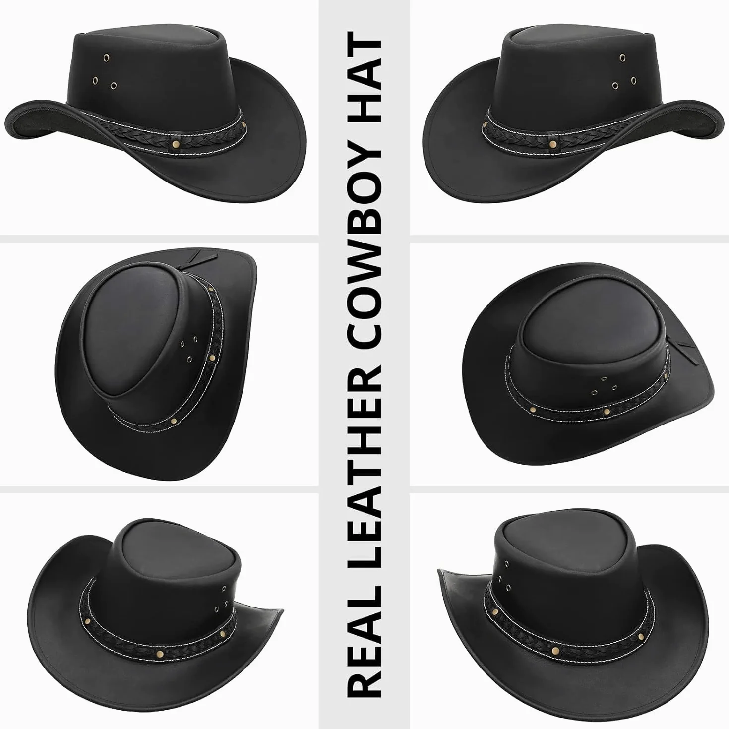 BRANDSLOCK Cappello da Uomo Vintage a Tesa Larga Stile Australiano a Tesa Unita sotto Il Cappello Bush