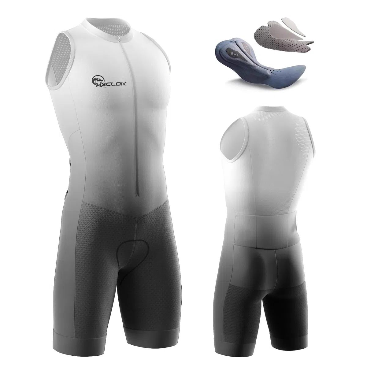Tuta da Triathlon a Senza Maniche da Uomo, MTB Body Trisuit Cycling Skinsuit with Imbottito Professionale da Competizione per Nuoto/Corsa/Ciclismo,Monopezzo