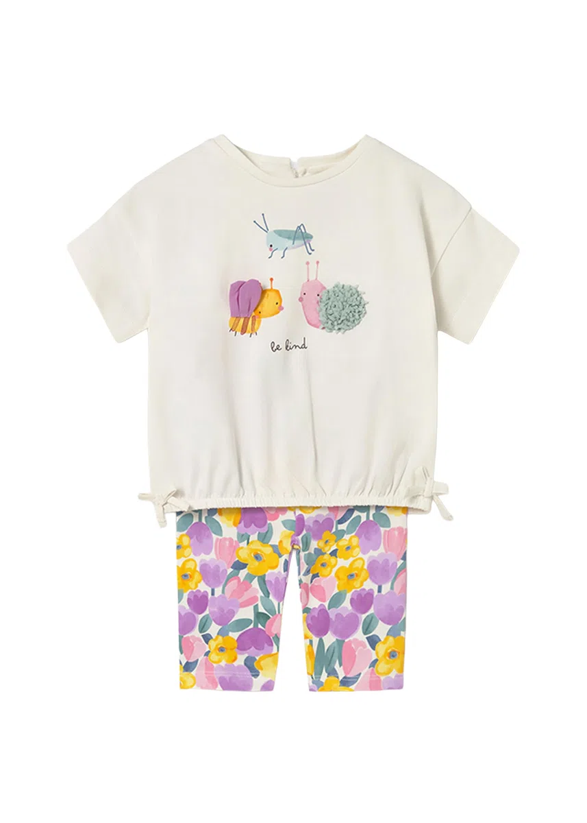 Mayoral Comp.Leggings Stampato per Bimba Lilac