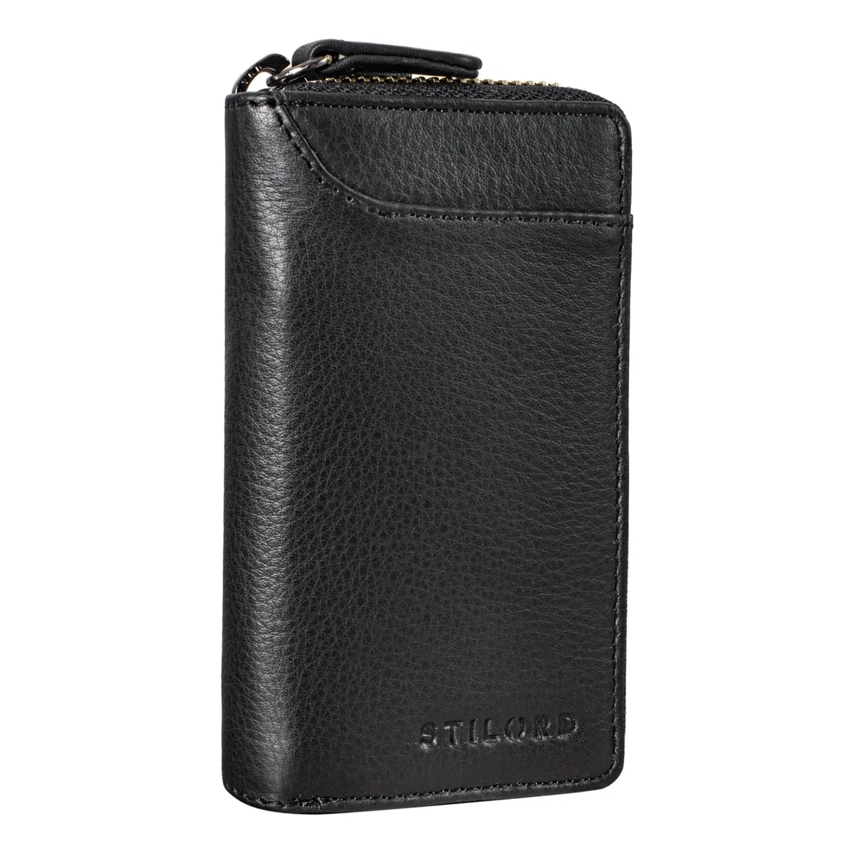 STILORD "Devin Astuccio Portachiavi Piccolo Pelle Vintage Key Wallet Borsellino Piccolo Porta Carte Anti RFID Organizzatore per Chiavi in Cuoio Genuino Colore:marrone medio