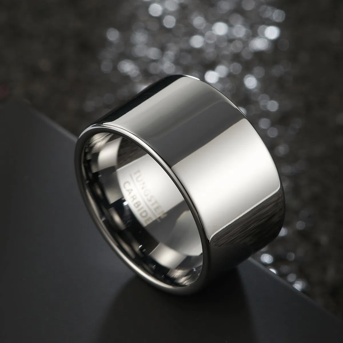 Anello da Pollice Uomo, Fascia in Tungsteno Pesante Larghezza 14mm, Gioiello Solido dallo Stile Dominante, Comfort Fit (Misura USA)