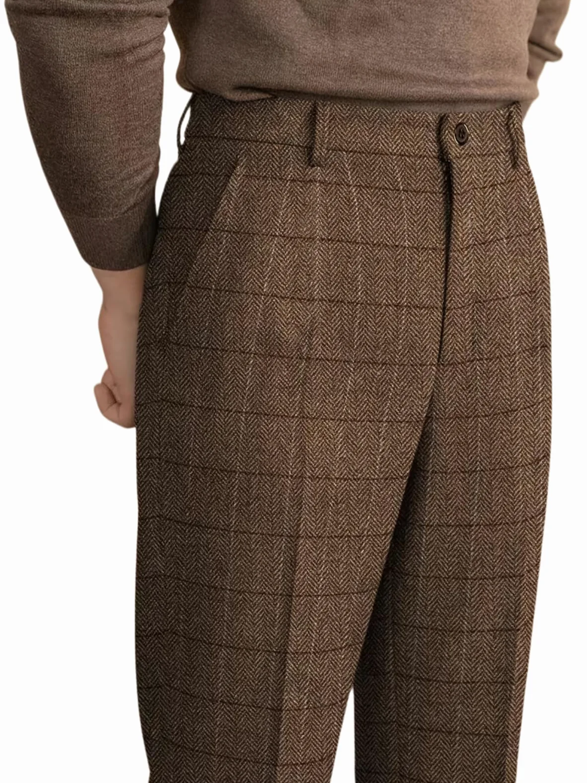 Solovedress Pantaloni classici da uomo Business Straight Fit Pantaloni a quadri per occasioni formali