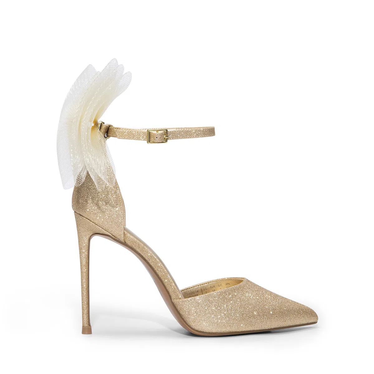 DREAM PAIRS D'Orsay - Scarpe da donna con tacco alto, punta chiusa, punta a spillo, con fiocco in rete, cinturino alla caviglia, sexy, per matrimoni e feste