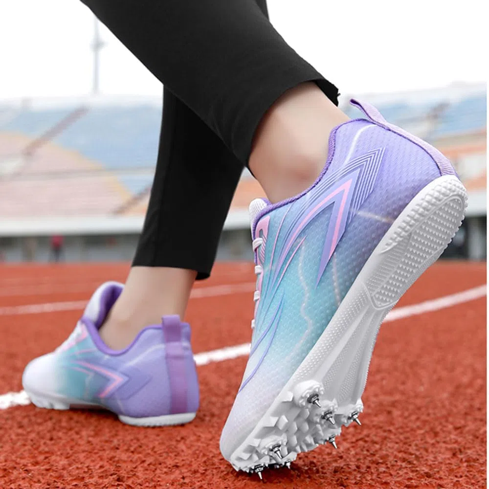 Scarpe da Atletica Leggera da Donna e da Ragazza, Scarpe da Ginnastica da Corsa con 7 Chiodi Rimovibili, Scarpe da Salto Traspiranti e Leggere, Scarpe da Corsa Sprint Professionali, 35-41 EUU