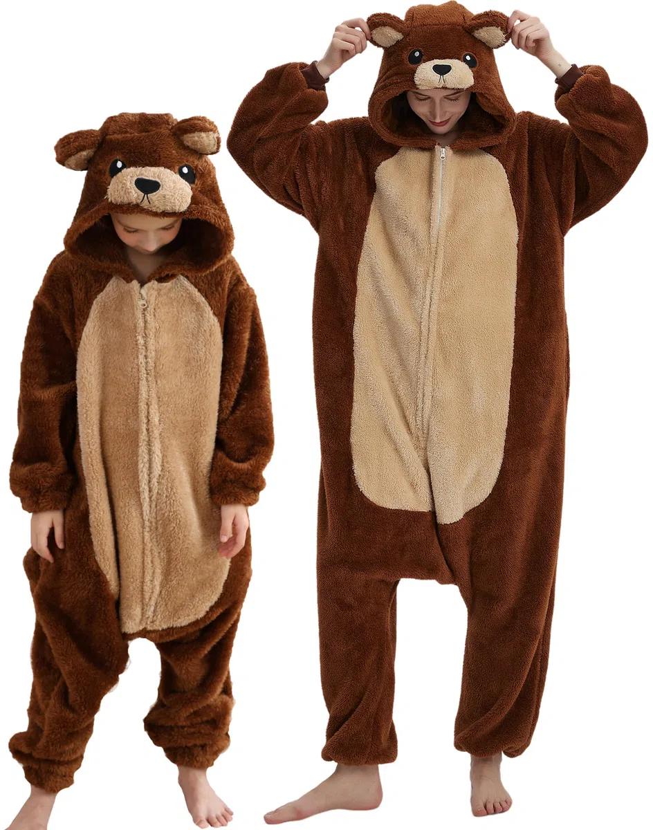 DarkCom Onesie per Bambini e Adulti,Pigiama Genitore-Bambino Carnevale Cosplay Halloween Costume Animale Pigiama di Natale