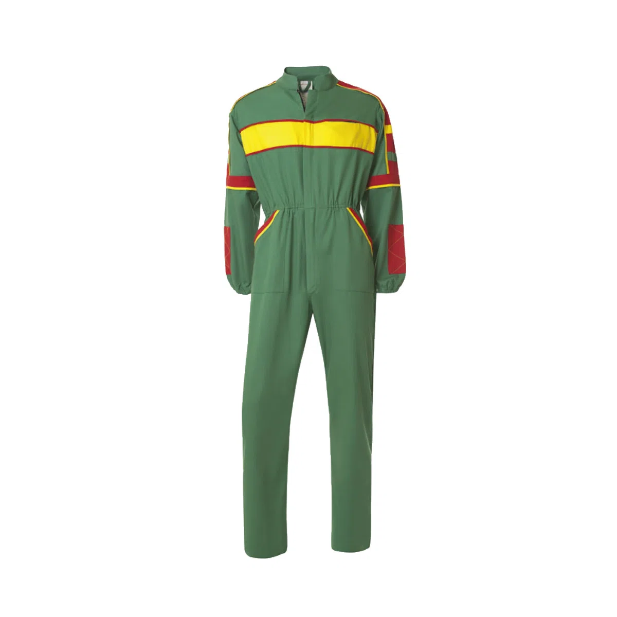 Generico Tuta da Lavoro uomo in Policotone Professionale, Verde con Inserti Giallo e Rosso Taglia S M L XL XXL 3XL per meccanici giardineri agricoltori trattoristi gommisti operai