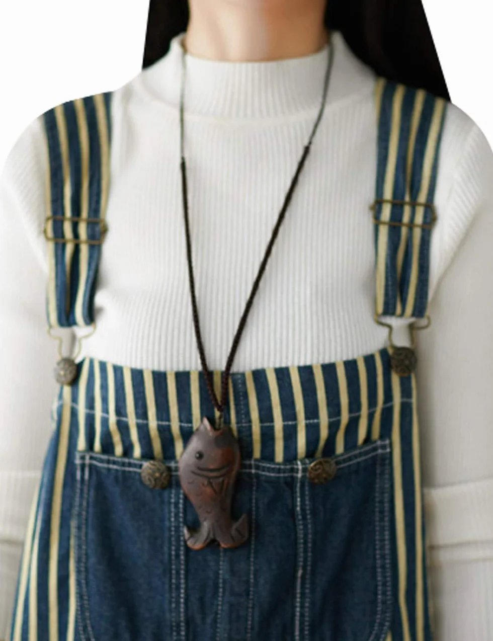 Youlee Donna Gamba larga Tute di jeans Salopette casual retrò