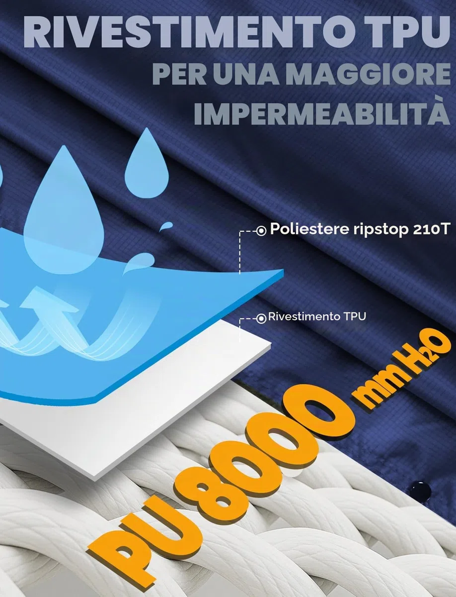 ANYOO Impermeabile Poncho Pioggia Riutilizzabile Multiuso Impermeabile con Cappuccio Packable Telo Riparo a Terra Foglio Ideale per Campeggio all'aperto Pesca Sopravvivenza,Taglia Unica