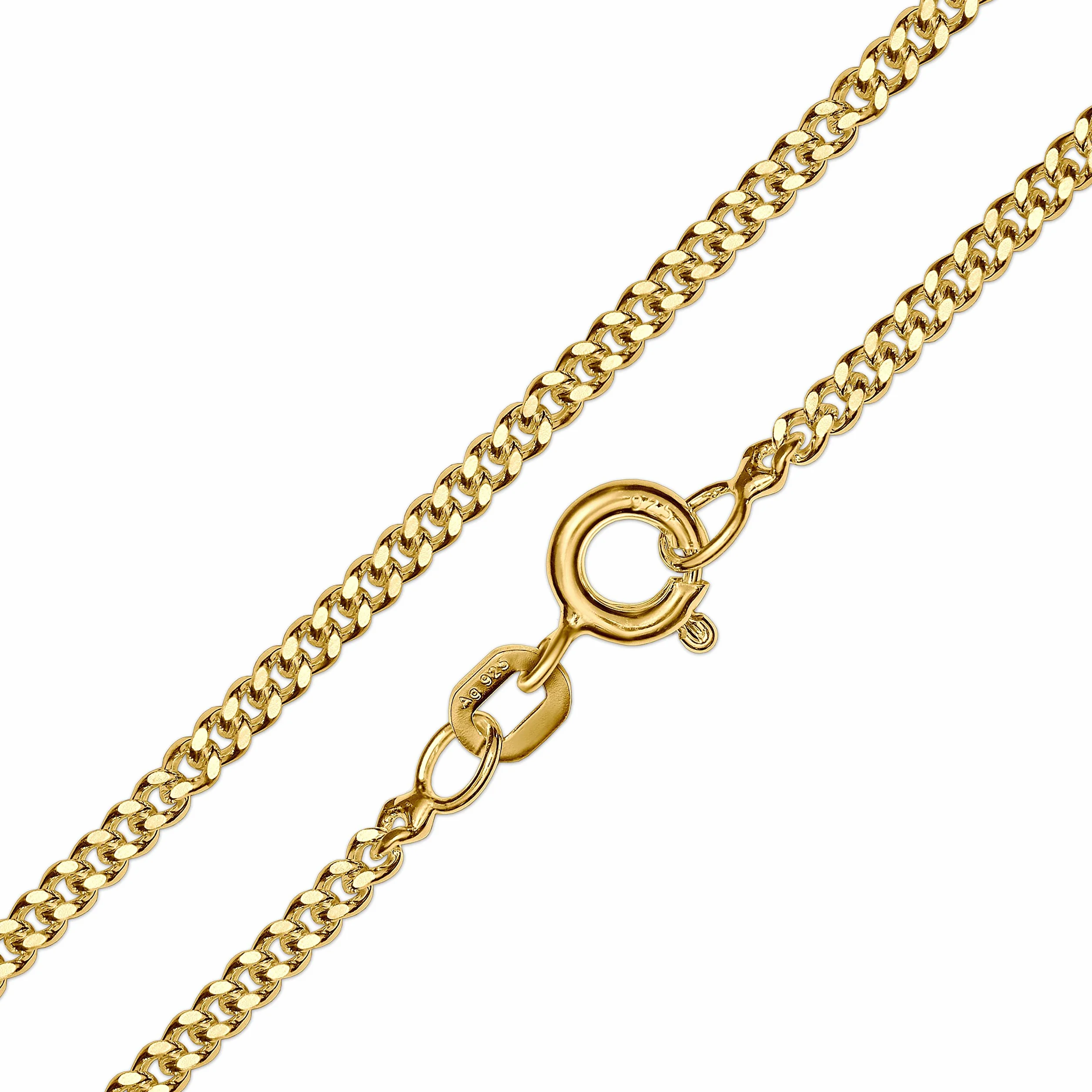 Clever Schmuck - Collana per battesimo in oro con angelo custode e anello bianco, catenina a maglie da 36 cm in argento sterling dorato 925, in una confezione per il battesimo