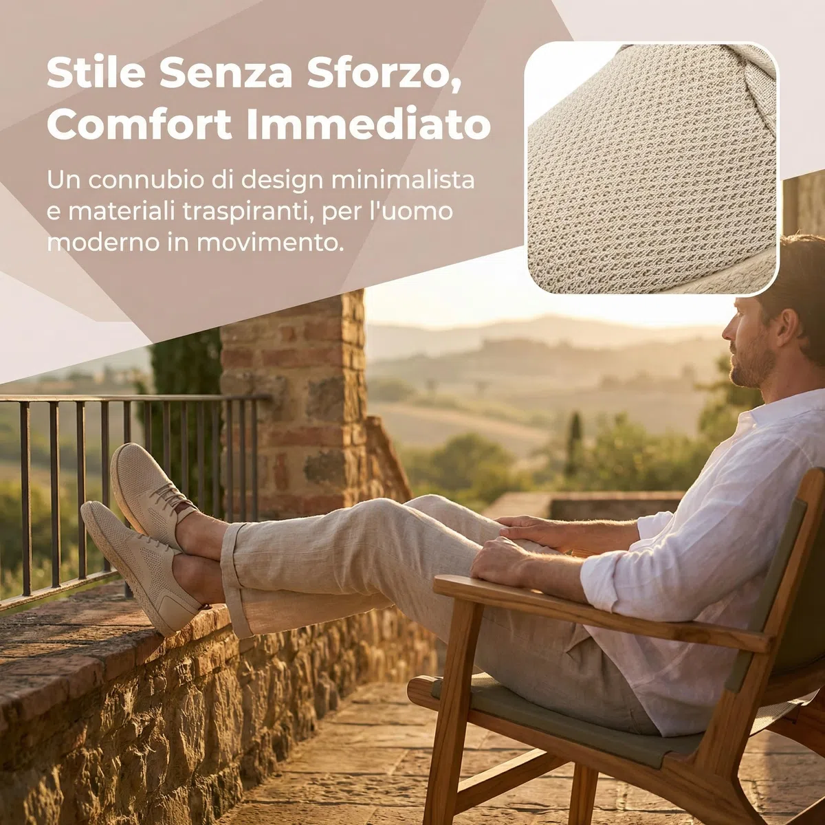 GLAMORA Espadrillas da uomo, scarpe piatte traspiranti, in tessuto con lacci, leggere, flessibili, suola in gomma antiscivolo, mocassino urbano comfort