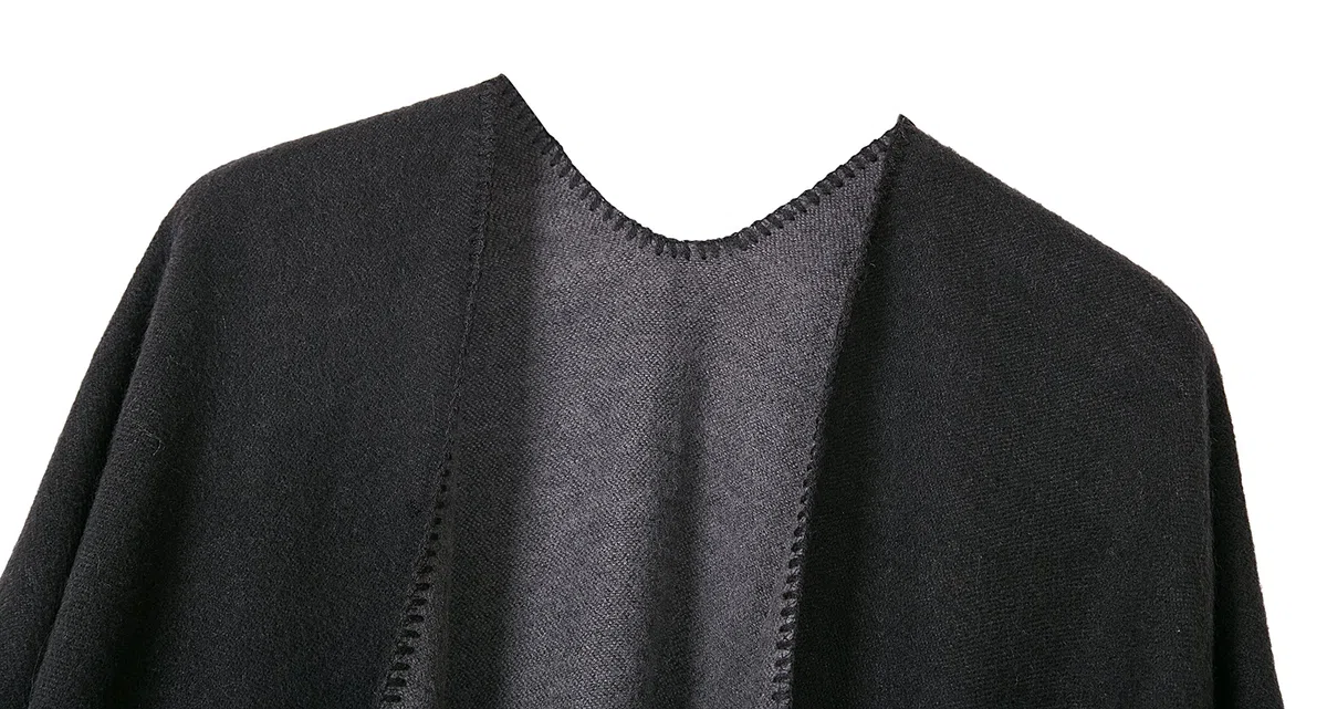 EXCHIC Donna Classico Multicolore Poncho Lavorato Capes Grande Scialle Wrap Coperta Coperta Elegante Scialle Cappotto