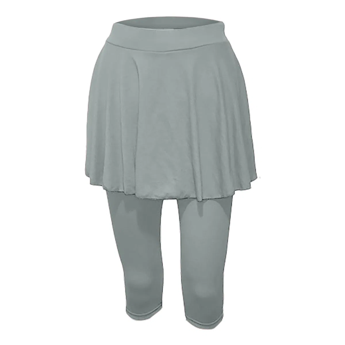 Skort sportivo da donna Skort da corsa a vita alta leggings con gonna gonne da tennis gonna da hockey aderente capris allenamento palestra 3/4 pantaloni da yoga, Grigio, L