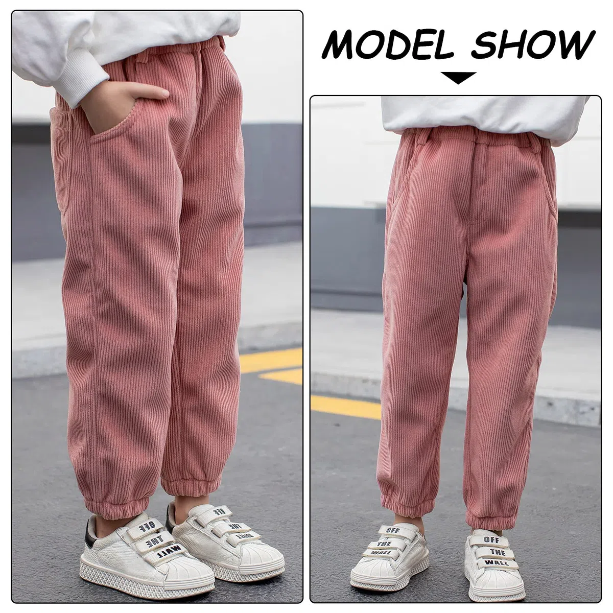 Happy Cherry - Pantaloni di Velluto a Coste Invernale Bambino Bambini Pantaloni Lunghi Casual con Elastico in Vita Ragazzi Ragazze per Primavera Autunno - 1-6 Anni