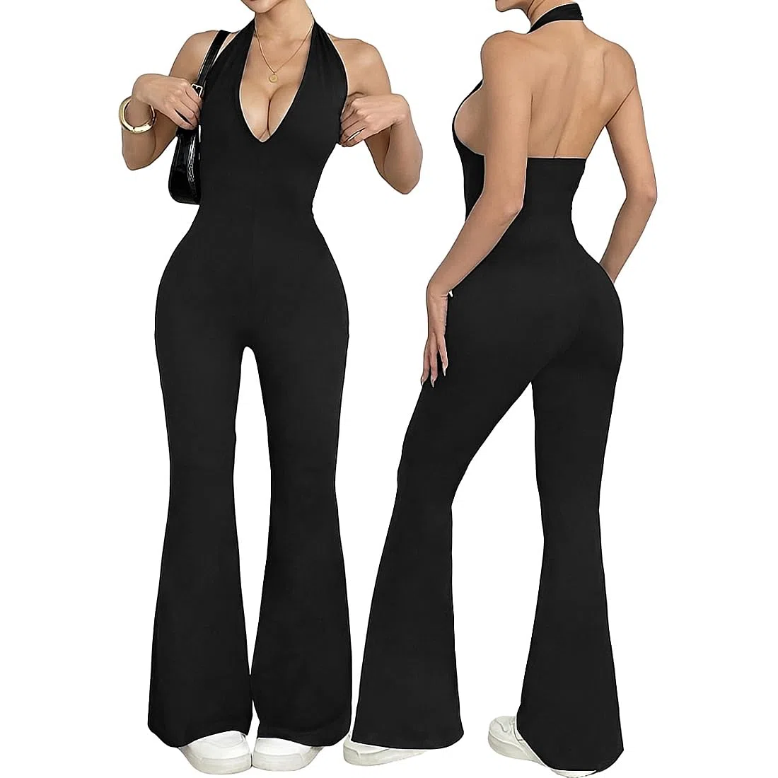 Tuta Intera Donna Aderente Yoga Jumpsuit Sexy Senza Manica Bodysuit Tutina Elegante Elastico Rompers Gym One Piece Palestra Bodysuit