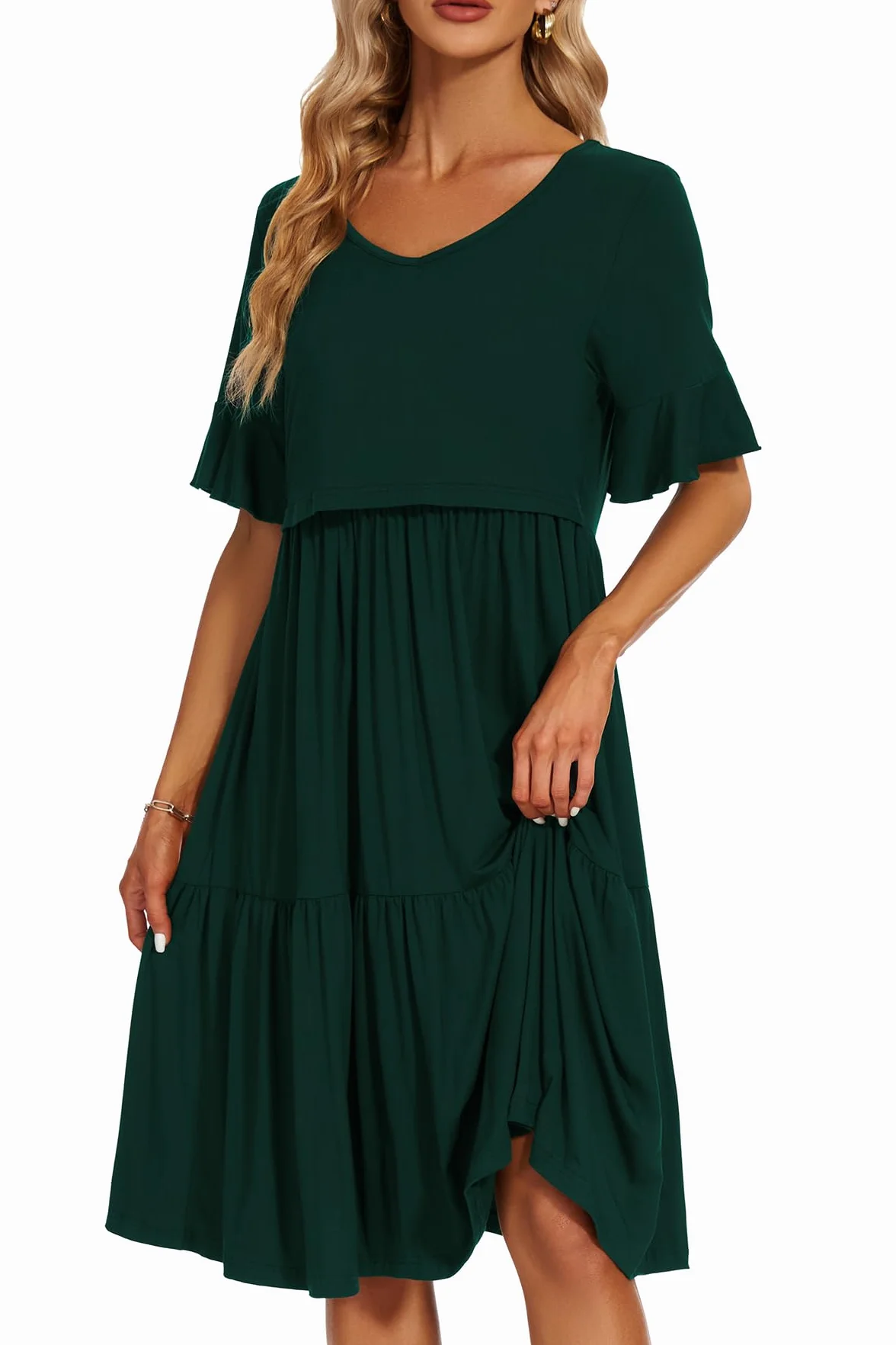 Smallshow Vestiti Allattamento Donna Maniche Corte Vestiti Premaman