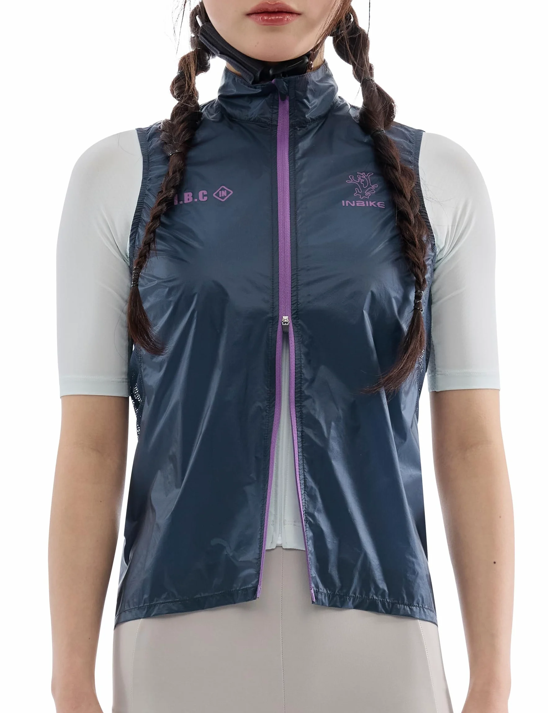 INBIKE Gilet da Ciclismo Leggero Donna Idrorepellente Gilet Bici Antivento Traspirante Ripiegabile Gilet con Tasche Posteriore Riflettenti per Corsa e Outdoor