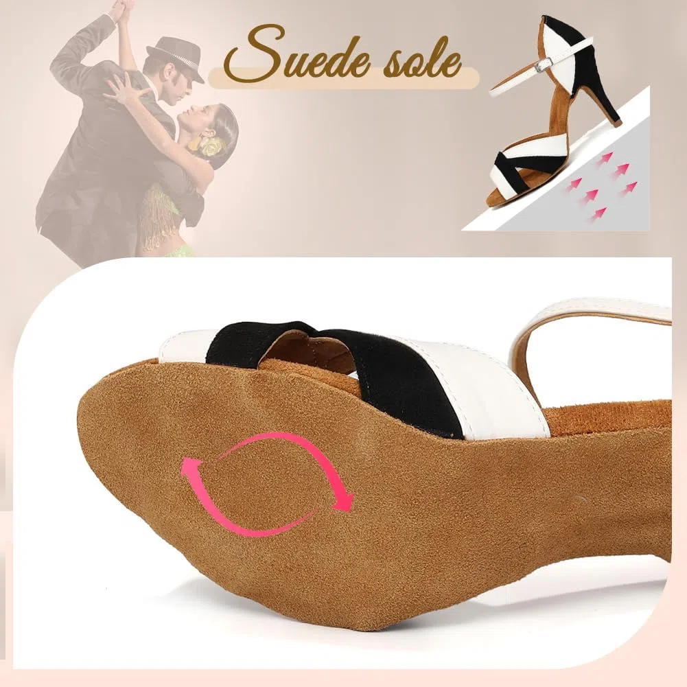 Scarpe da Ballo Latino Americano Donna Professionali Tacco 8.5 cm Scarpe da Ballo Donna Salsa