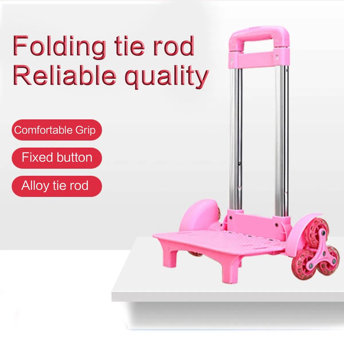 Carrello per zaino in lega di alluminio con 6 carrelli pieghevoli Carrello a mano con ruote per borse scolastiche zaino bagagli, Uno