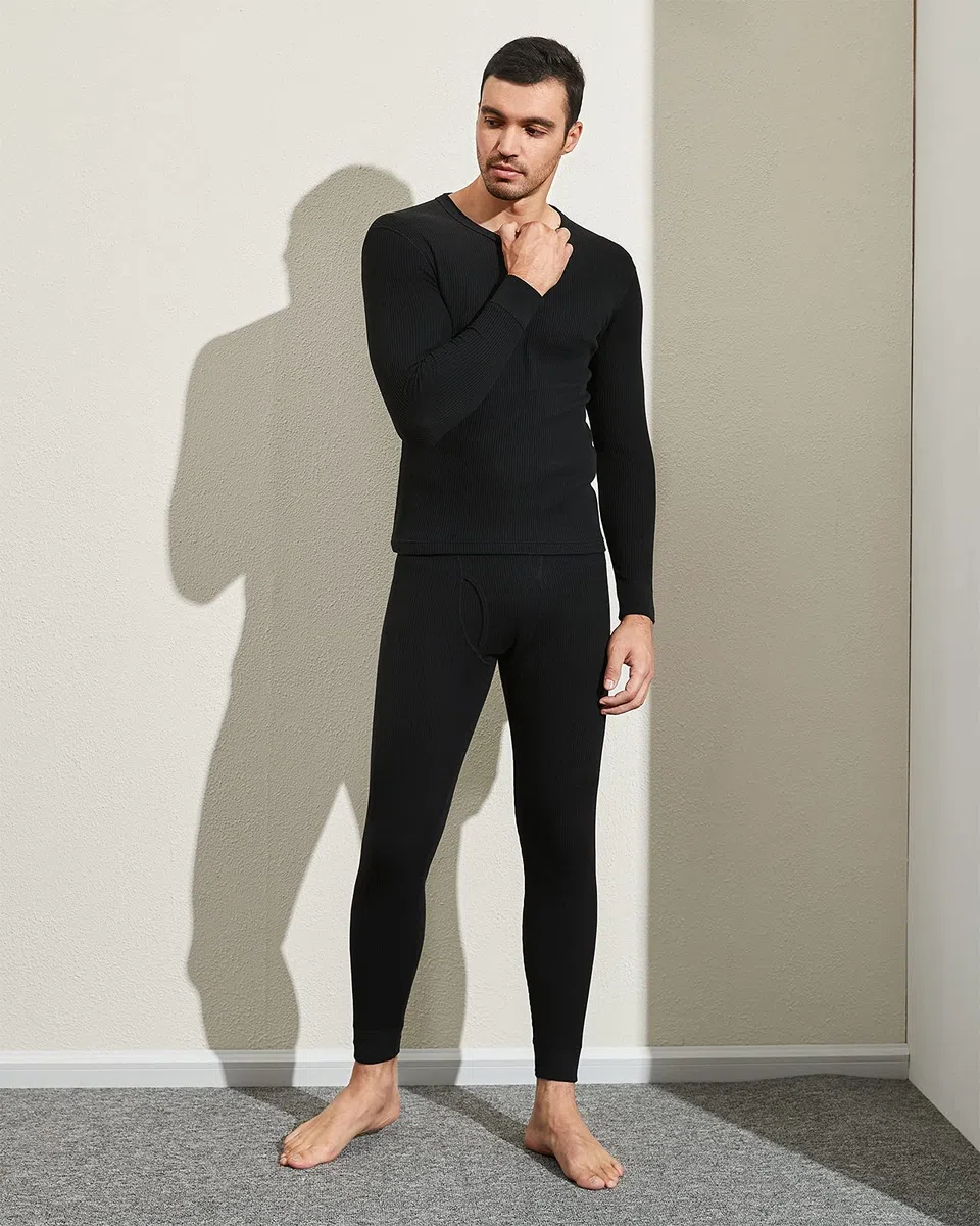 LAPASA Biancheria Intima Termica a Maglia Waffle da Uomo – Set con Maglia Termica e Pantaloni o Maglia Singola (Warm/Extra Warm) M60