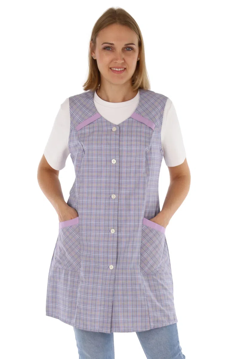 Kasack - Grembiule da cucina da donna, in poliestere e cotone colorato, con maniche corte design 4 54