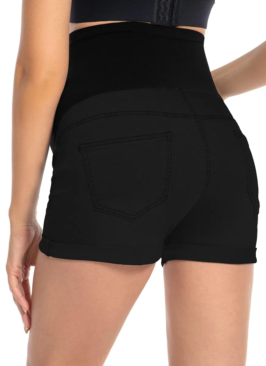 Jeans pantaloncini premaman alla moda premaman jeans corti estivi jeans premaman pantaloncini corti per l'estate premaman con fascia addominale