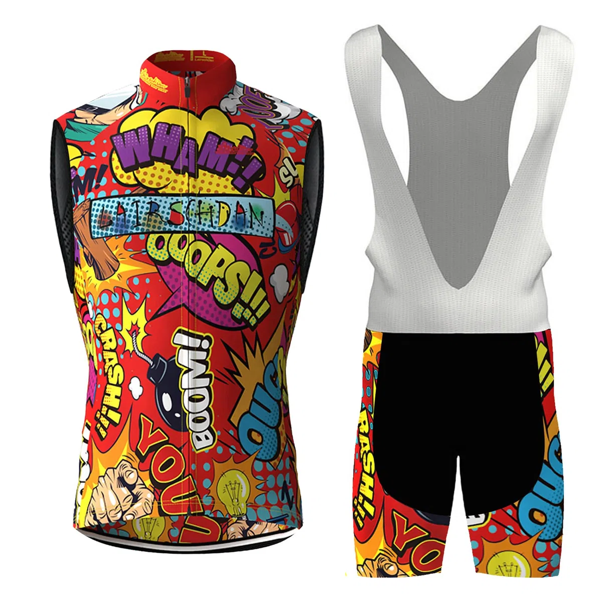 Completo Ciclismo Uomo Abbigliamento Bici MTB Estivo Maglia Ciclista Senza Maniche,Maglietta Bicicletta Gilet e Salopette Pantaloncini con 9D Gel Imbottiti,Tuta Ciclo Sleeveless Asciugatura Rapida