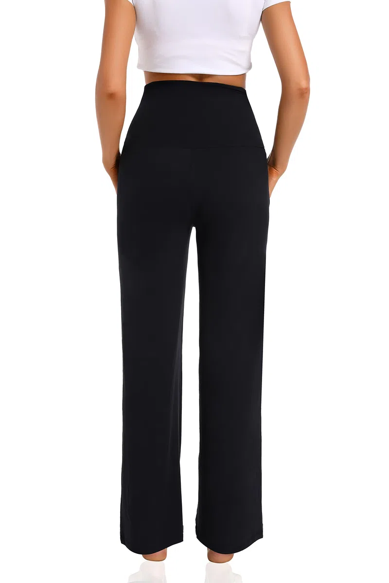 Foucome Pantaloni premaman casual da donna a gamba larga larghi pantaloni comodi pantaloni a palazzo per gravidanza pantaloni da salotto con tasche