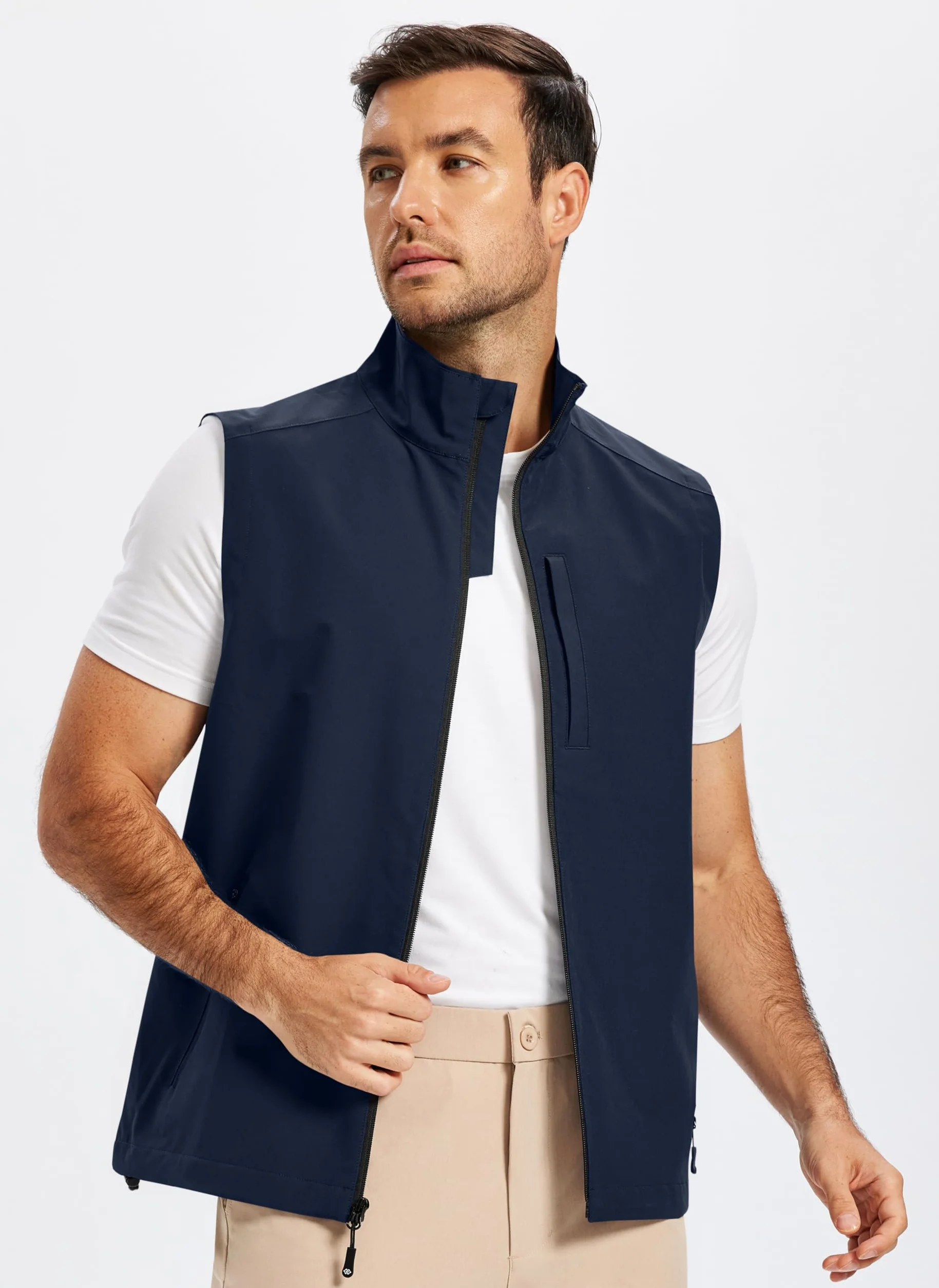 MoFiz Uomo Gilet Softshell Ultraleggero Antivento da Trekking Ciclismo Attività all'aperto Tasche con Cerniera
